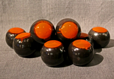 4 Orange on dark brown fireball